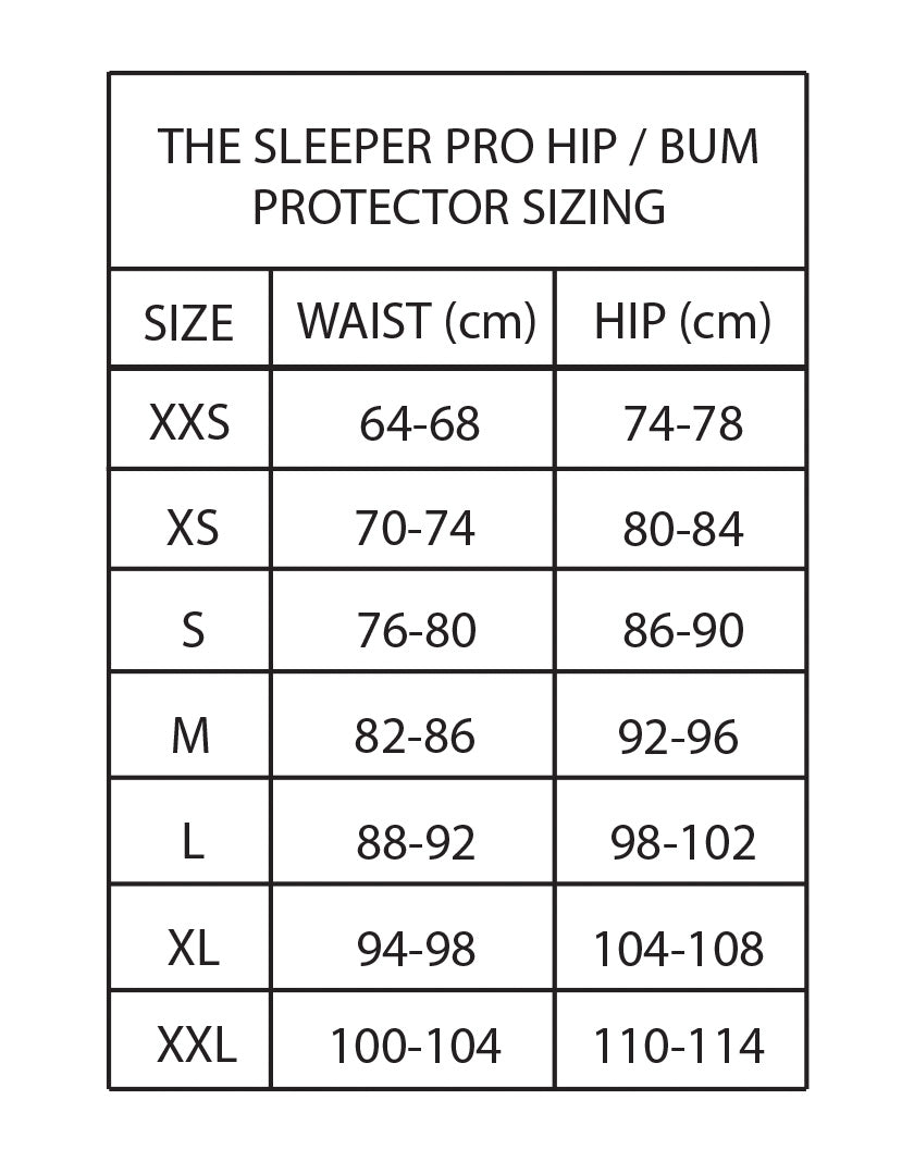 GAIN THE SLEEPER PRO HIP/BUM PROTECTORS - BLACK